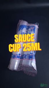 Sauce Cup 25 ml isi 50 pcs Wadah Tempat Saos Sambal Plastik Thinwall Klip