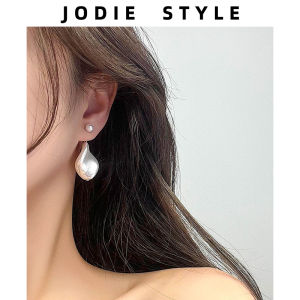 Elegant Vintage French Style JODIE STYLE Pearl Silver Needle Earrings for Women with High-End Korean Sensibility