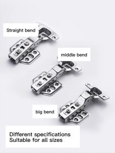 Durable Soft Close Hydraulic Hinges - 304 Stainless Steel Concealed Door Hinges (1 Pair + Screws)