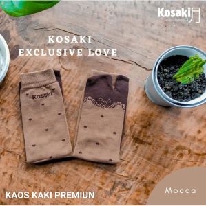 Kaos Kaki Muslimah Kaos Kaki Jempol Kaos Kaki Motif Timbul Kaos Kaki Dobel Tumit KOSAKI Exclusive Love - MOCCA