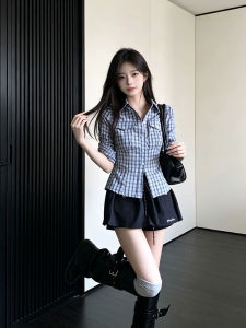 DUOMIAOTU | Summer Korean Style Retro College Wind Dress Set