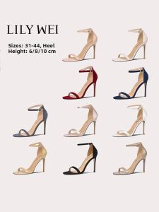 LILY WEI | Dép Cao Gót Quai Chữ T Thanh Lịch