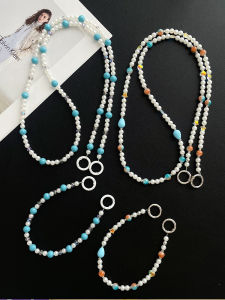 สร้อยข้อมือโทรศัพท์มือถือแบบสะพายข้างดีไซน์เกาหลี สร้อยข้อมือมุก สายสะพายไหล่ สายโซ่ สายรัดข้อมือ สำหรับการเดินทาง