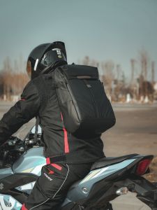 กระเป๋าเป้สะพายหลังกันน้ำความจุขนาดใหญ่สำหรับผู้ชาย กระเป๋าเป้สะพายหลังแบบมีซิป กระเป๋าใส่หมวก กระเป๋าคอมพิวเตอร์สำหรับขี่มอเตอร์ไซค์กลางแจ้ง