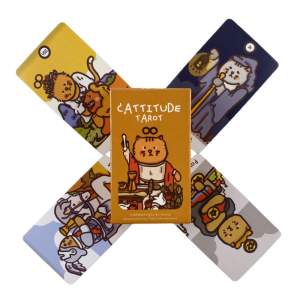 Cattitude Tarot Cards Guidebook Cute Cat Card Game Tarot Deck with PDF New Beginner Divination Oracle Party Game Occult