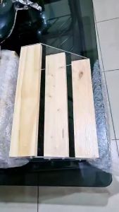 Rak akrilik 3 tingkat /Rak cosmetic organizer/Rak parfum/Rak lipstik Murah Rak Kayu 3 Susun Akrilik BENING Kayu Aesthetic Tempat