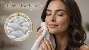 Face Towel. Thin and Thirsty. Absorbent. White.