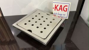 [HCM]Phễu thoát sàn 20x20cm KAG-TS109-D60 Inox 304 thoát nước chống hôi nhà tắm mặt SUS304 dập khuôn D60 thoát nhanh chặn tóc tốt