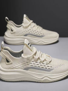 Breathable Mesh Sports Shoes Summer New Style 2025 Fly Knit Casual Mens Slip-On Shoes Comfortable All-Match Airy Footwear