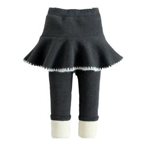 Thickened Fleece Girls Skirt Pants Set Korean Style Autumn Winter Kids Bottoming Trousers Integrated Velvet Outerwear Long Pants