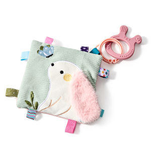Rabbit Comfort Towel0 12 Months Multi-Sensory Infant Toy with Teether Jingle & Textured Ribbons Baby ToysSoft Newborn Gifts