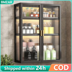 BMZAR Hanging cabinet kitchen Wall-mounted cabinet Simple white/black cupboard with transparent door