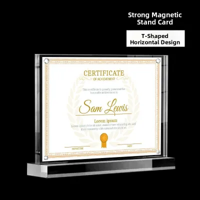 Modern Acrylic Picture Frame Display Stand A4 Advertising Transparent Photo Frame Simple Honor Patent Certificate Frame