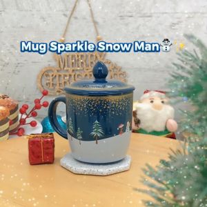 Gelas + Tutup Hadiah Christmas Ukuran 340ml / Kado Natal Gift Mug