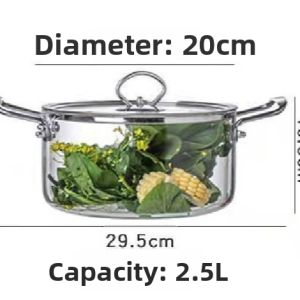 Borosilicate Glass Cookpot Heat Resistant
