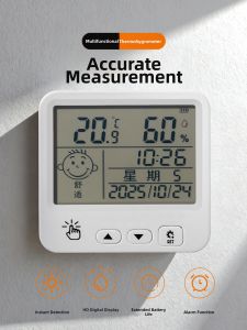 GIANXI | Accurate Indoor Temperature and Humidity Meter Clock Display