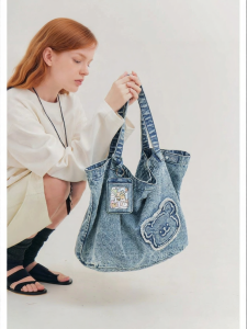 TOUTOU | Casual Dog Line Tote Bag Large Capacity