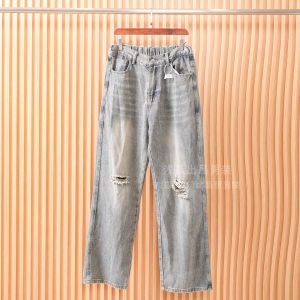 Designer Washed Heavyweight Khaki Loose Fit Mens Wide Leg Jeans Fashion Urban Style Cotton Blend Casual Straight Cut Trousers