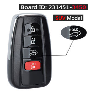 KEYECU Board ID: 231451-3450 314.3MHz / 433MHz HYQ14FLA Smart Remote Key Fob for Toyota Prius RAV4 4Runner Mirai 2018-2024