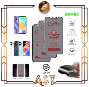 TG Temper anti Gores INFINIX Privacy Ceramic Matte Anti Spy All tipe