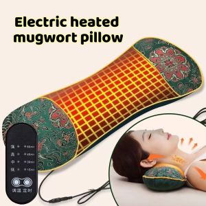 Electric heating mugwort cervical pillow moxibustion hot compress comfortable fabric improves sleep pillow for home use