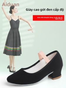 aiwuge | Dance Shoes Ballet Shoes Character Dance Shoes for Teachers and Children Black Heeled