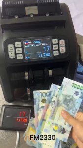 Automatic Money Counter Machine with LED Display Fake Money Detector Banknote Bill Counter with Original UV MG Detector Philippine Money Counting Machine for Financial Banks Supermarket Store