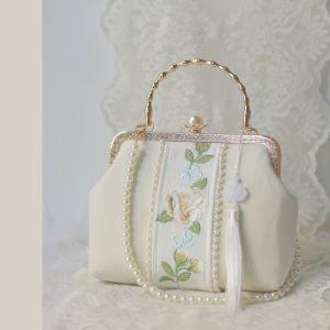 Túi Xách Thêu Hoa Cúc Cổ Đại Tay Cầm Thiết Kế Thủ Công Dung Tích Lớn Phong Cách Trung Hoa Truyền Thống Túi Xách Cho Thanh Thiếu Niên