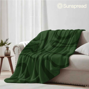 Beast Kingdom | Dark Green Swirl Soft Warm Flannel Blanket Lightweight Cozy Christmas Halloween Home Decor Room