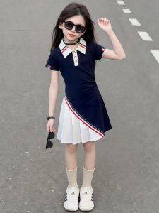 AINAO | School Uniform Style Thin Polo Dress For Girls