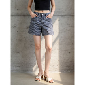 PIAOYA | Striped High Waist Slim Fit Shorts