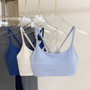 Casual Street Small Sling ~ Spaghetti Strap Detachable Chest Pad Sports Intimates Womens U-Collar Sling Yoga Workout Vest