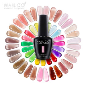 NAILCO 15ml Translucent Gel Nail Polish Semi-permanent Varnish Hybrid UV Nails Art Glitter Colors Gel Polish Manicure For Nails