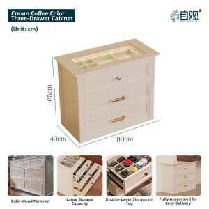 Vintage Style Wooden Makeup Vanity for Small Rooms Corner Placed