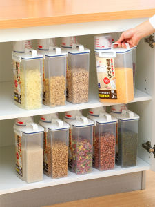 Kitchen Storage Jar Cereal Grain Seal Container Japanese Style Plastic Food Storage Bucket Rice Tub for Kitchen Storage