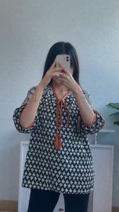 [Basica Moda] 1415 Atasan Top Baju Blouse Wanita Trinisia Tassel Crepe Import