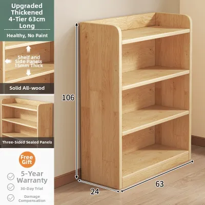 Multi-layer Wall-leaning Low Bookshelf