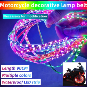90CM 12V LED Car Truck Light Flashing Motorcycle Decorative Soft Lights Car Flexible LED Strip Light