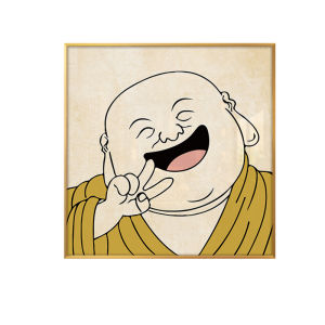New Chinese Style Decorative Painting Buddha Laughter Wall Art Living Room Background Wall Decor Hallway Restaurant Tea Room