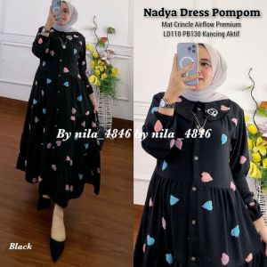 GAMIS CERINGKEL AIRFLOW  MOTIF KANCING DEPAN BUSUI TALI BELAKANG LENAGAN PANJANG MIDI DRESS WANITA