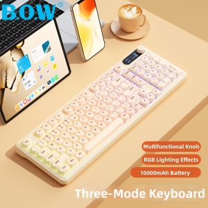 B.O.W | Keyboard and Mouse Set for Women Typing Wireless Bluetooth Wired Connection High Appearance Quiet Mechanical Feeling