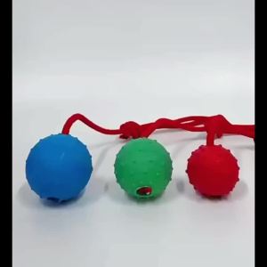 Ball On Rope Dog Toy Bite Resistant Pet Ball Interactive Dog Ball With Rope Training Ball Launchers Squeaky Tug Chew Toy For