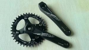 GOLDIX Square Hole Bicycle Crankset Aluminum Alloy MTB Crank 165/170/175mm Length Narrow Wide Teeth 104BCD 32/34/36/38/40/42T