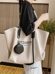 Elegant Large Capacity Womens Tote Bag Soft Leather Single Shoulder Commuter Bag Lightweight Casual Crossbody Bag