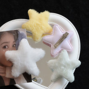 MSTIANQ Plush Star Bangs Hair Clip Fresh Sweet Cute Girls Daily All-match Hair Accessories
