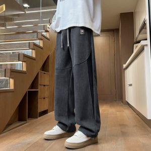 Quần Nhung Kẻ Kẻ Sọc American Dành Cho Nam 2025 Quần Dài Ống Đứng Rộng Rãi Thường Ngày Thể Thao Đơn Giản Cho Thanh Thiếu Niên