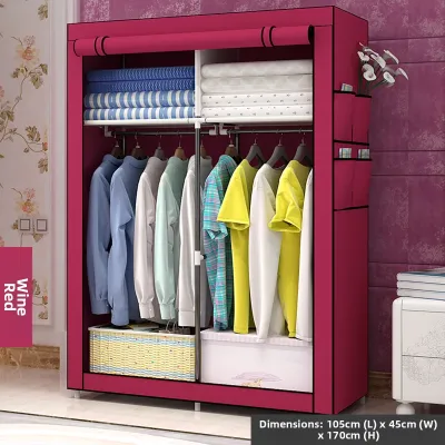 Thickened Simple Assembly Wardrobe Cloth Cabinet Steel Frame Tube Clothes Storage Organizer Adult Furniture Modern Style