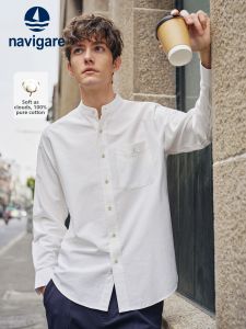 Navigare | Áo Sơ Mi Dài Tay Cotton Trắng Colorwoven Phong Cách Thư Giãn