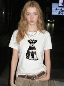Dogs Print Loose Fit T-Shirt