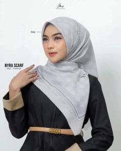 PROMO - NYRA SCARF Jilbab hijab kerudung dewasa segiempat motif garis daily simple mewah terbaru new terlaris SEGIEMPAT VOAL GLOSSY MOTIF EXCLUSIVE BY AR RAFI  murah viral lebaran 2025 adem mudah di bentuk cantik bayar ditempat COD gratis ongkir